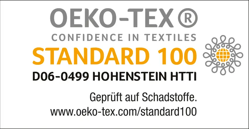 Oeko-Tex-Zertifikat: Unsere bedruckten Stoffe lassen wir von Oeko-Tex zertifizieren.