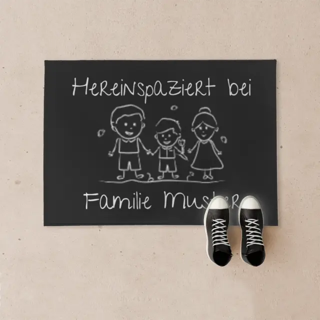 Fußmatte 70 x 50 cm Design Willkommen Familie 2