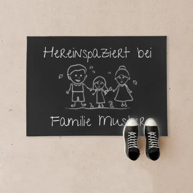 Fußmatte 70 x 50 cm Design Willkommen Familie 3