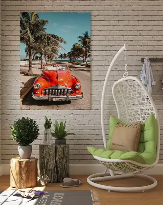 Fotoleinwand im Querformat, randlos bedruckt.