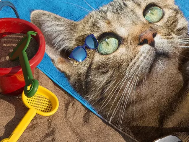 Individuell bedrucktes Strandtuch