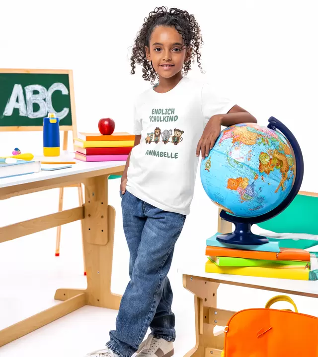 Zum Schulanfang personalisiertes Kinder-T-Shirt gestalten
