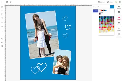 Screenshot Layoutanwendung: einfach Farben wechseln