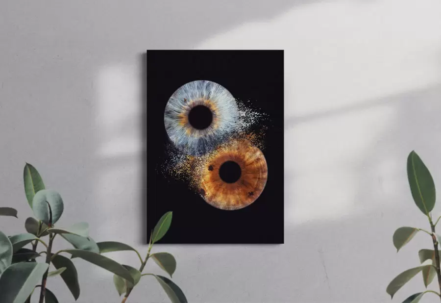 Fotoleinwand mit Irisfotografie