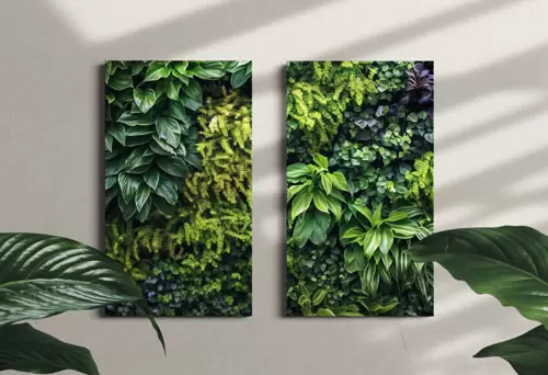 Leinwand mit sommerlichen Pflanzen