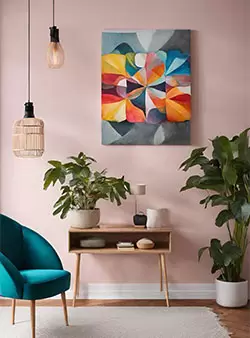 Knallig bunte Leinwand für Dopamin Decor Trend