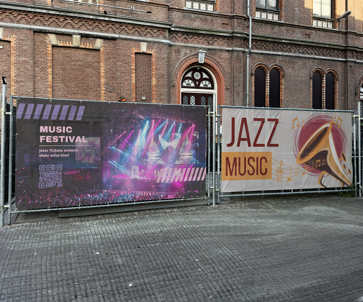 Promoten Sie Ihr Musikfestival mit Werbebannern! Bauzaunbanner als Werbebanner für Musikveranstaltungen