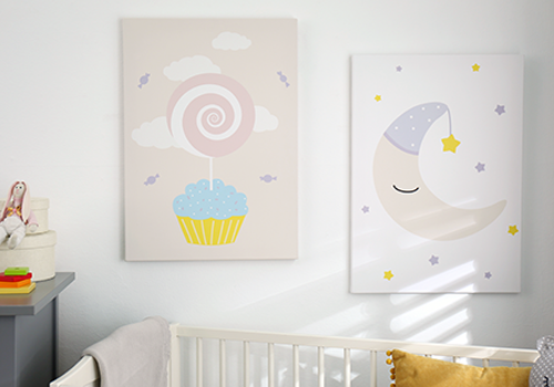 Babyzimmer mit niedlichen Leinwand-Motiven gestalten Baby-Leinwände als Wanddekoration fürs Kinderzimmer