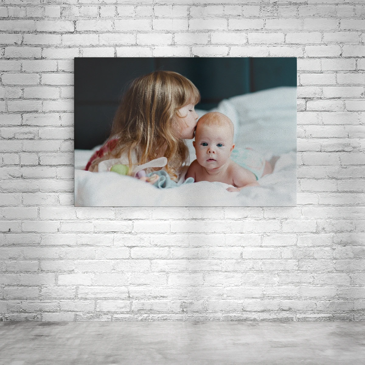 HD-Leinwand im Querformat mit Geschwisterfoto