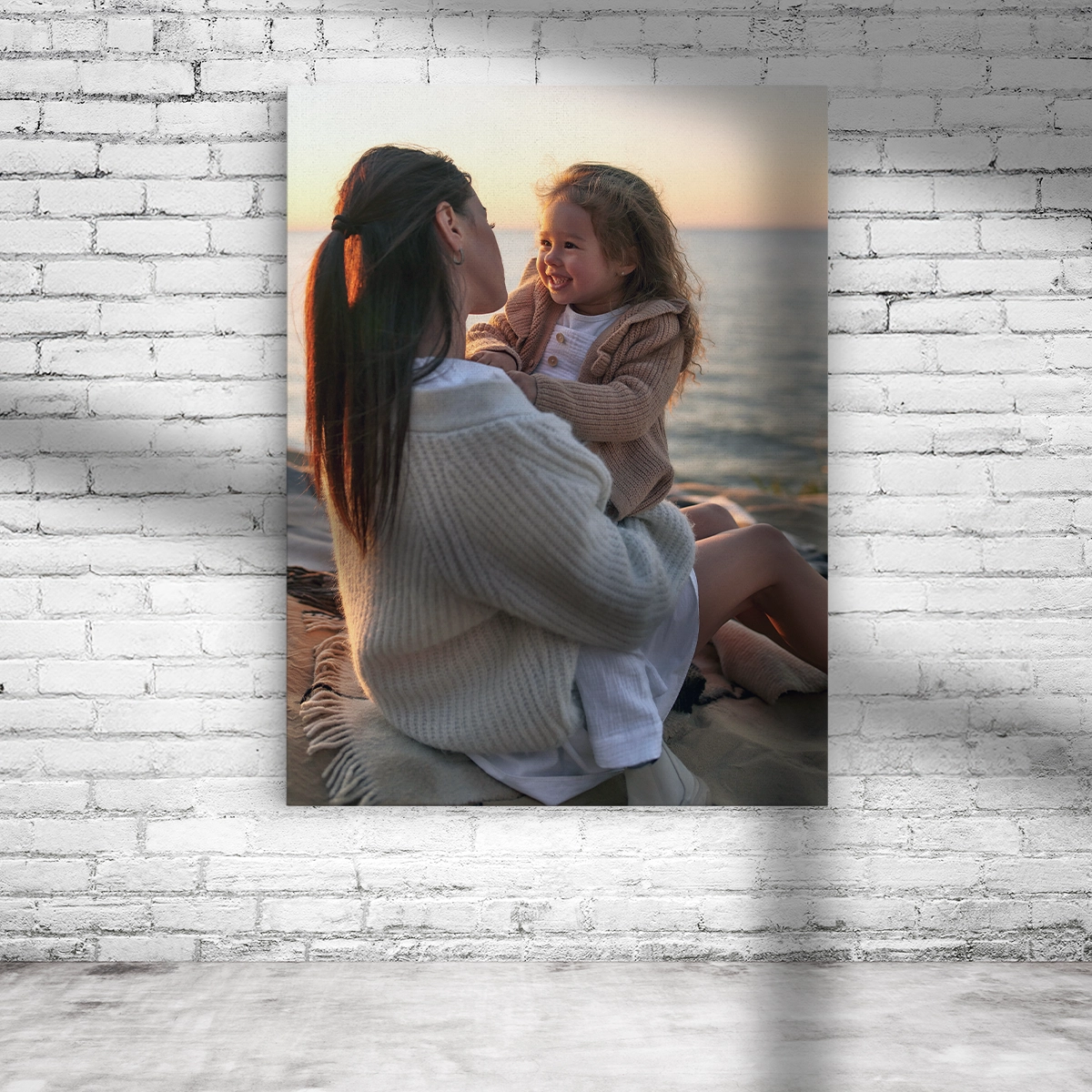 Leinwand mit Familienfoto im Hochformat