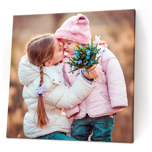 Geschwisterfoto auf Leinwand als Geschenk für die Großeltern
