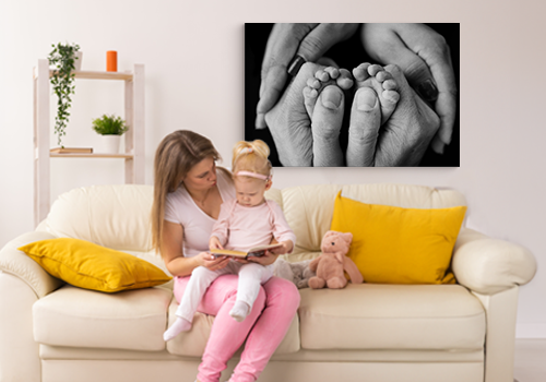 Familienglück auf Leinwand festhalten Die schönsten Baby-Momente als Erinnerung auf Leinwand