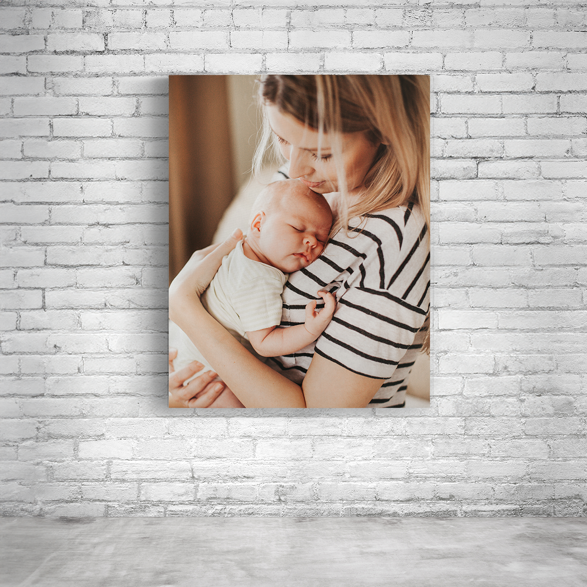 Baby mit Mama auf Leinwand