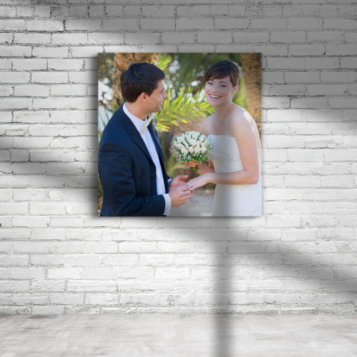 Leinwand im Quadrat mit Hochzeitspaar