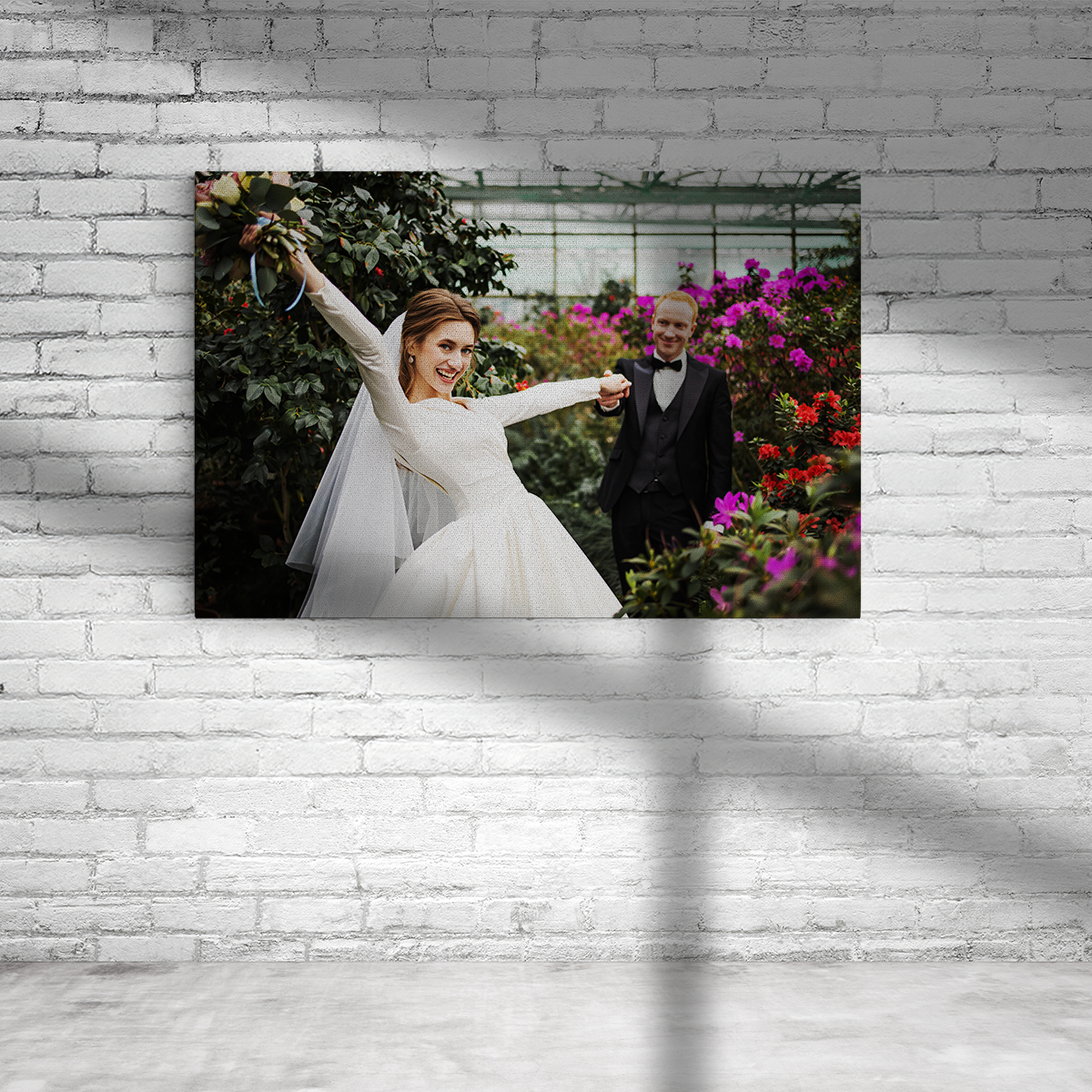 Fotoleinwand mit Hochzeitsbild im Querformat
