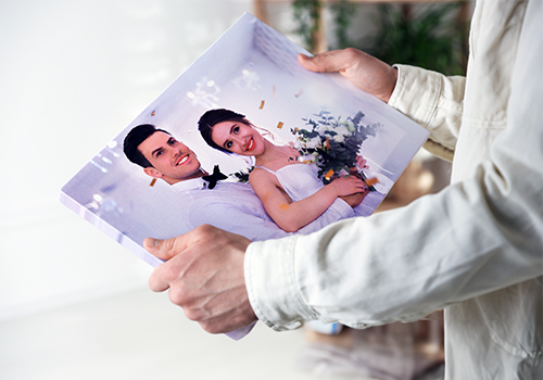 Hochzeitsfoto auf Leinwand als persönliches Geschenk
