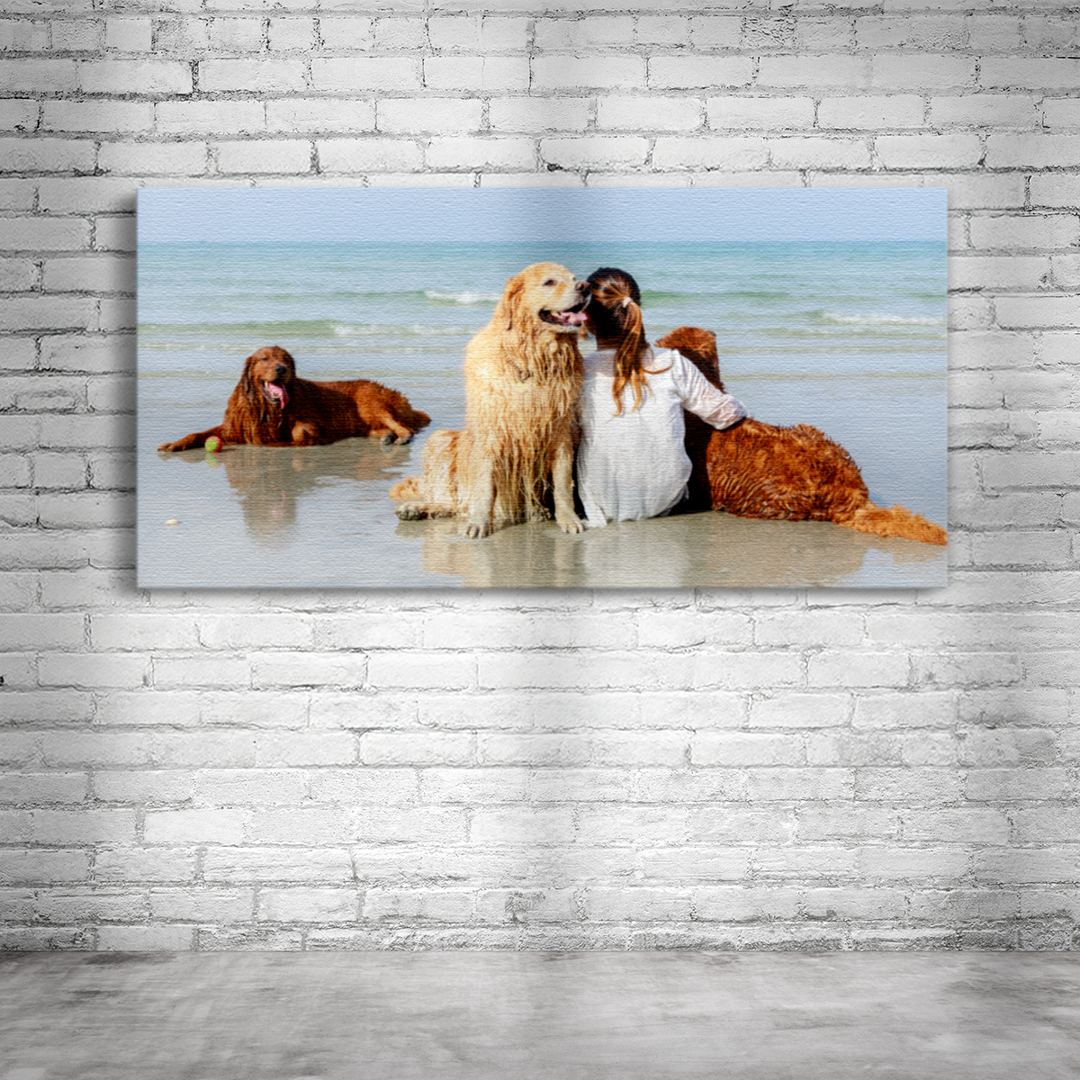Panoramaleinwand für viele Hunde