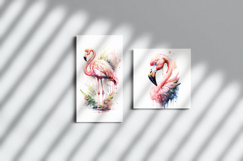 Flamingo-Kunst auf Leinwand